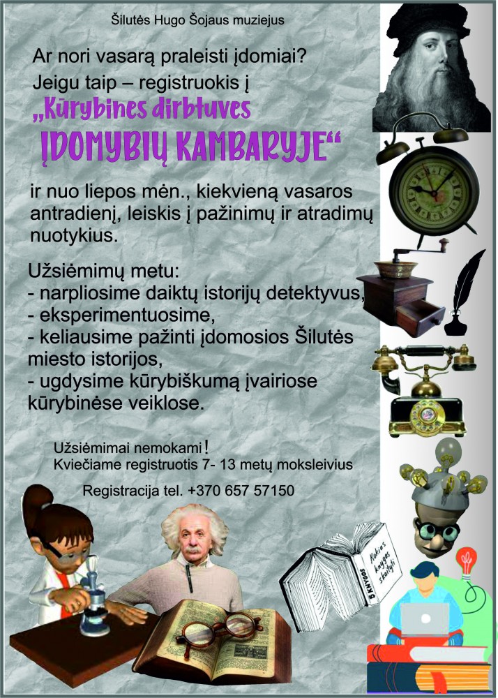 Kūribinės dirbtuvės Šilutės Hugo Šojaus muziejuje