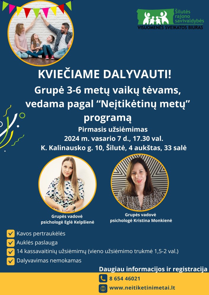 Šilutės rajono savivaldybės visuomenės sveikatos biuras kviečia dalyvauti
