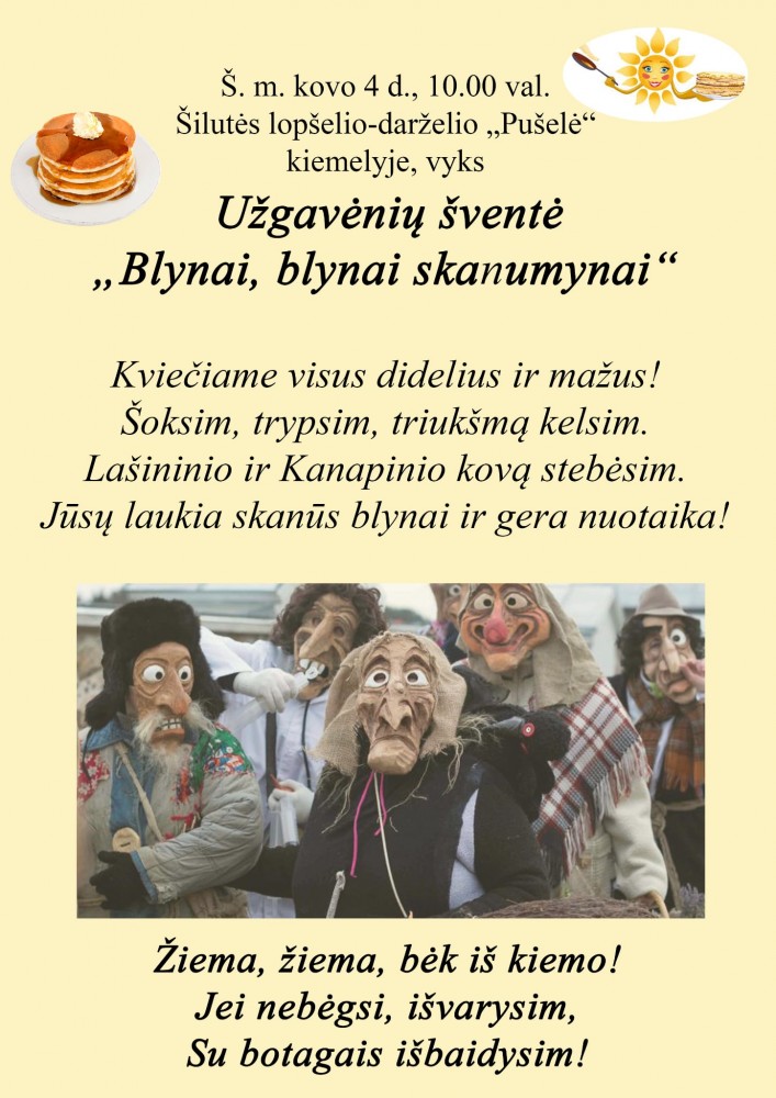 Kviečiame į Užgavėnių šventę